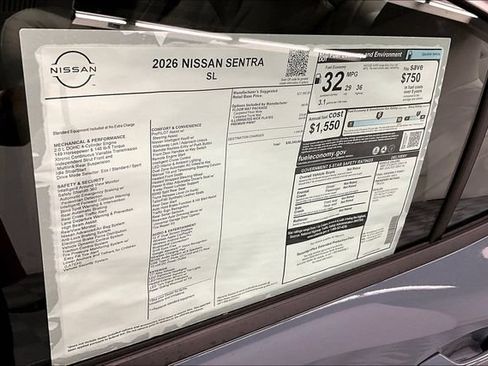 New 2026 Nissan Sentra SL w/ Floor Mat Package FWD image 40