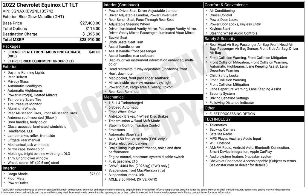 Used 2022 Chevrolet Equinox LT FWD image 2