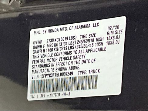 Used 2020 Honda Ridgeline RTL-E image 34