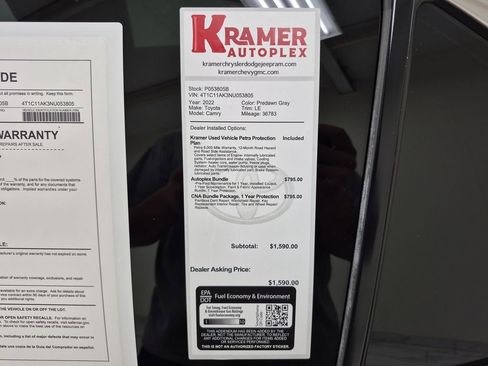 Used 2022 Toyota Camry LE image 34