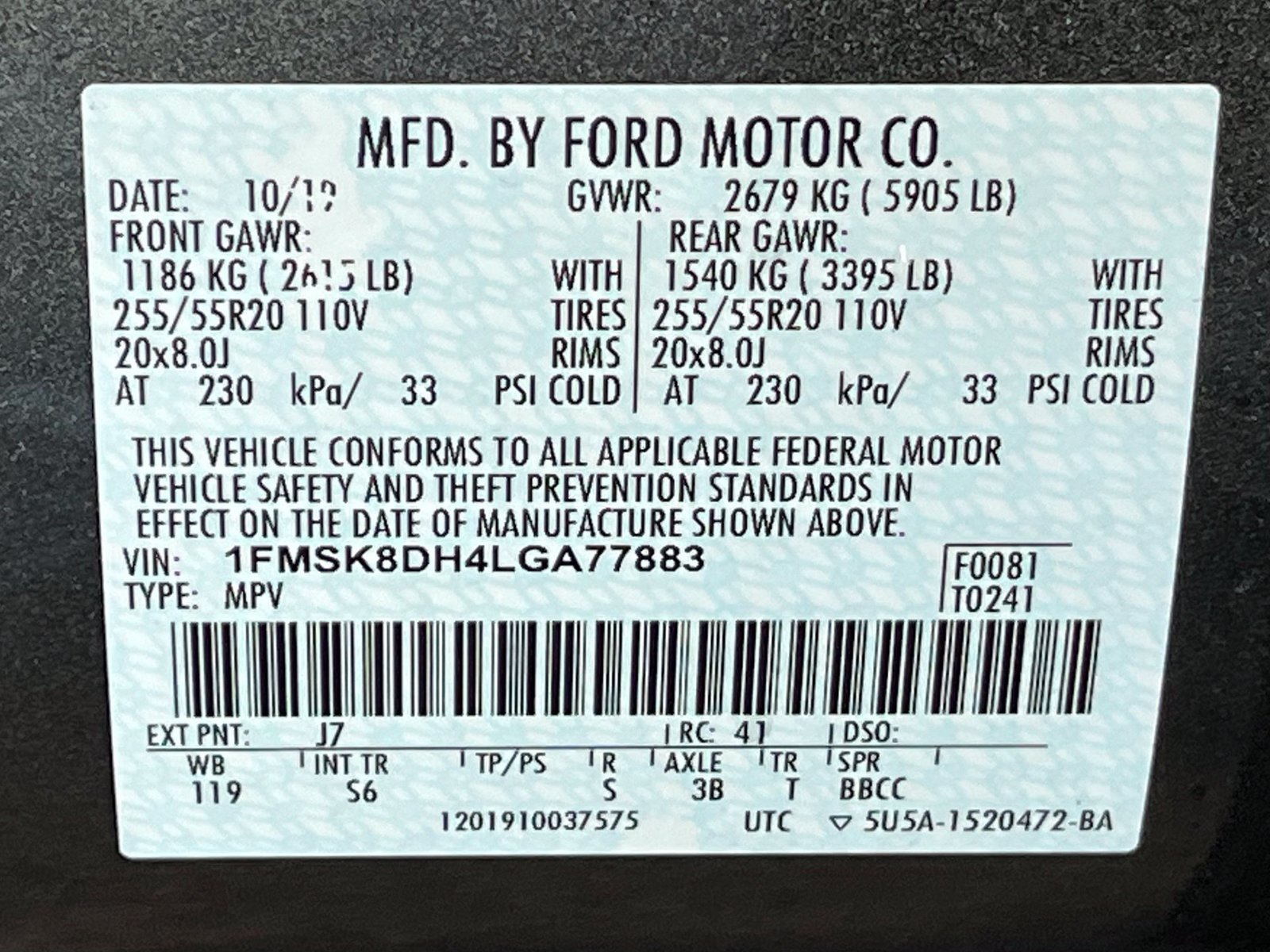 Used 2020 Ford Explorer XLT w/ Equipment Group 202A AWD/4WD image 19