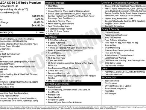 Used 2024 MAZDA CX-50 AWD 2.5 Turbo w/ Cargo Package image 25