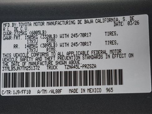 New 2026 Toyota Tacoma SR5 AWD/4WD image 15