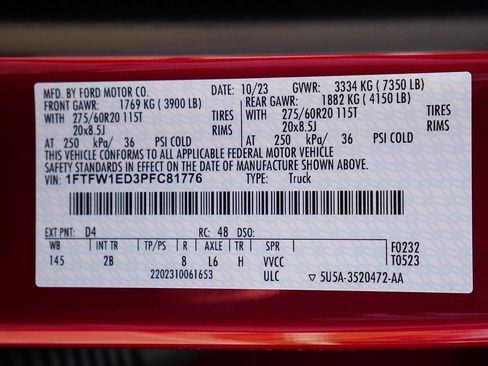 Used 2023 Ford F150 Lariat w/ Equipment Group 502A High AWD/4WD image 79