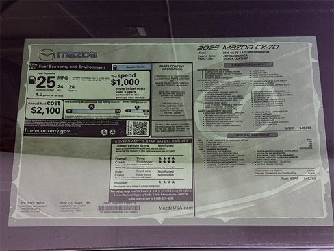 New 2025 MAZDA CX-70 3.3 Turbo w/ Premium Package image 20
