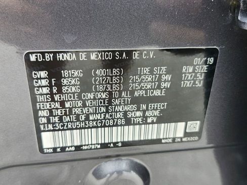 Certified 2019 Honda HR-V LX image 17