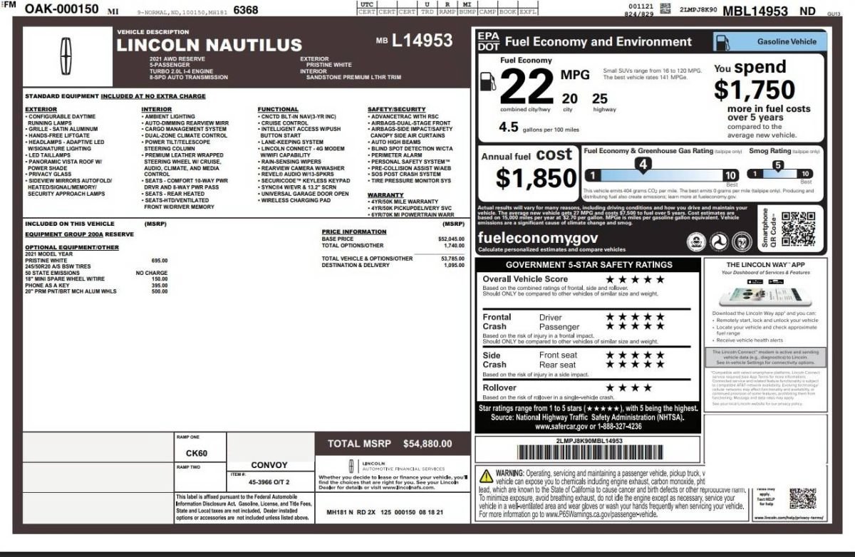 Used 2021 Lincoln Nautilus Reserve AWD/4WD image 15