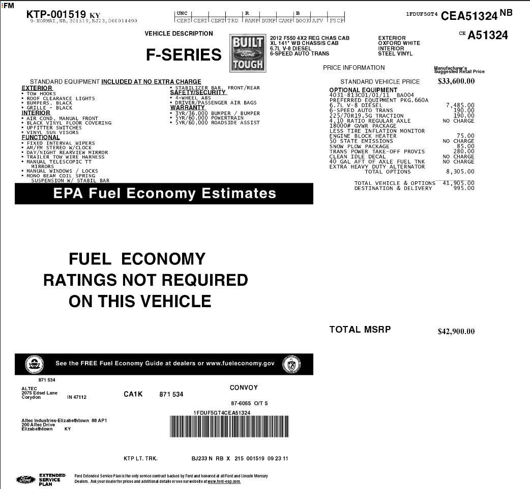 Used 2012 Ford F550 Luxury w/ Snow Plow Prep Pkg RWD image 40