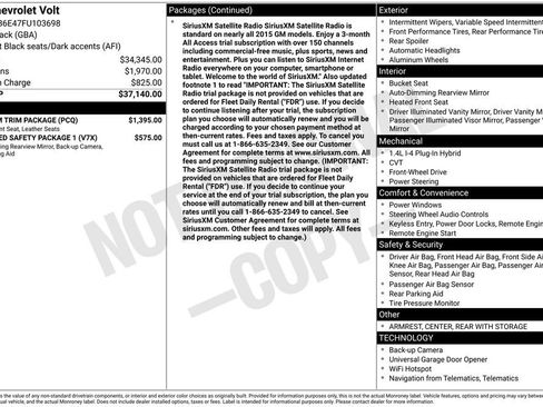 Used 2015 Chevrolet Volt Premium w/ Premium Trim Package image 29