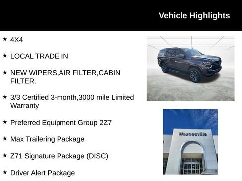 Used 2021 Chevrolet Tahoe Z71 w/ Z71 Signature Package image 2