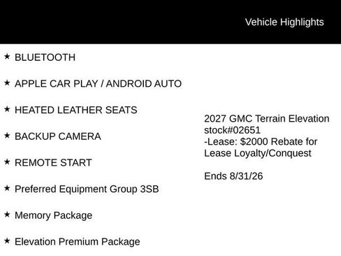 New 2027 GMC Terrain Elevation w/ Elevation Premium Package AWD/4WD image 2