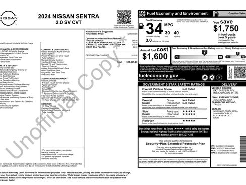 Used 2024 Nissan Sentra SV image 48