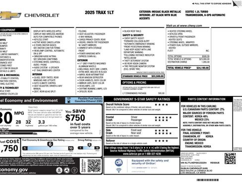 Used 2025 Chevrolet Trax LT w/ LT Convenience Package FWD image 48