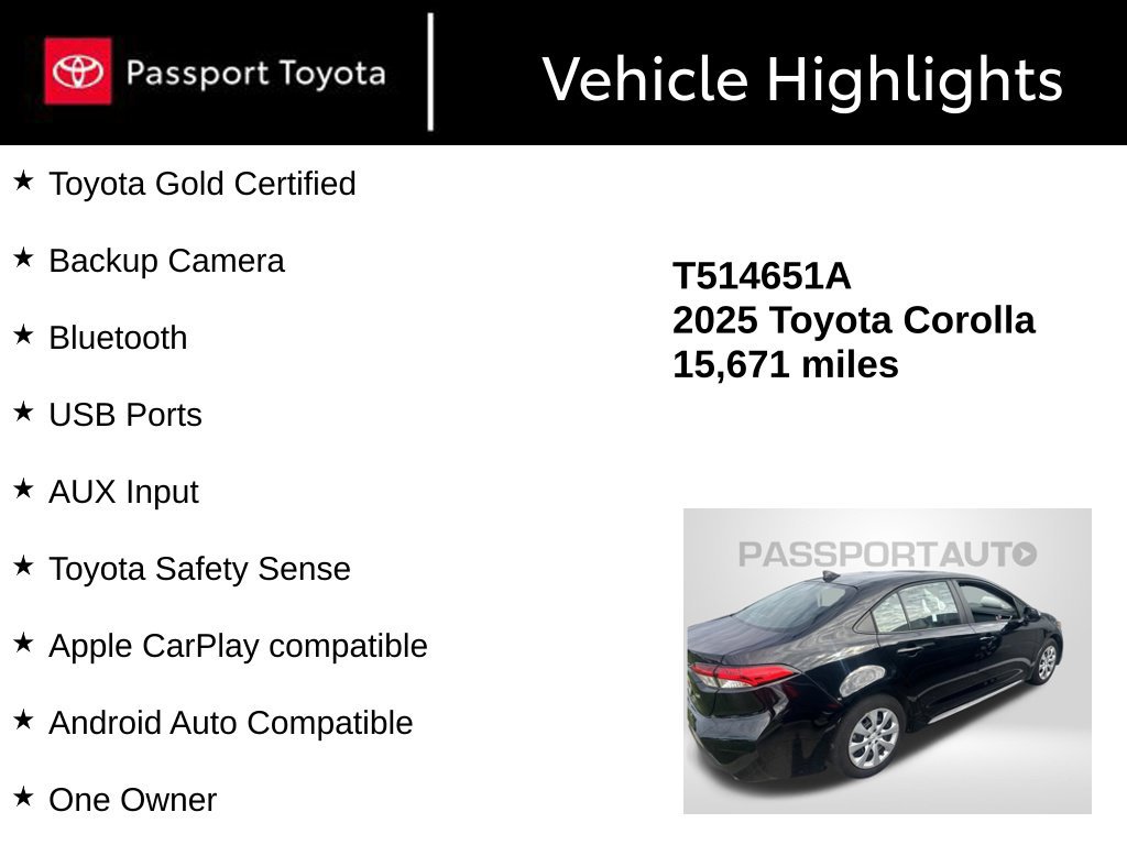 Certified 2025 Toyota Corolla LE FWD image 4