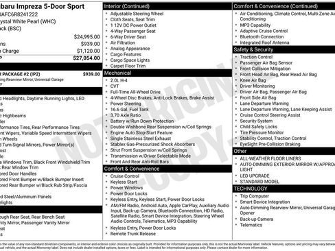 Used 2024 Subaru Impreza 2.0i Sport w/ Popular Package #2 image 7