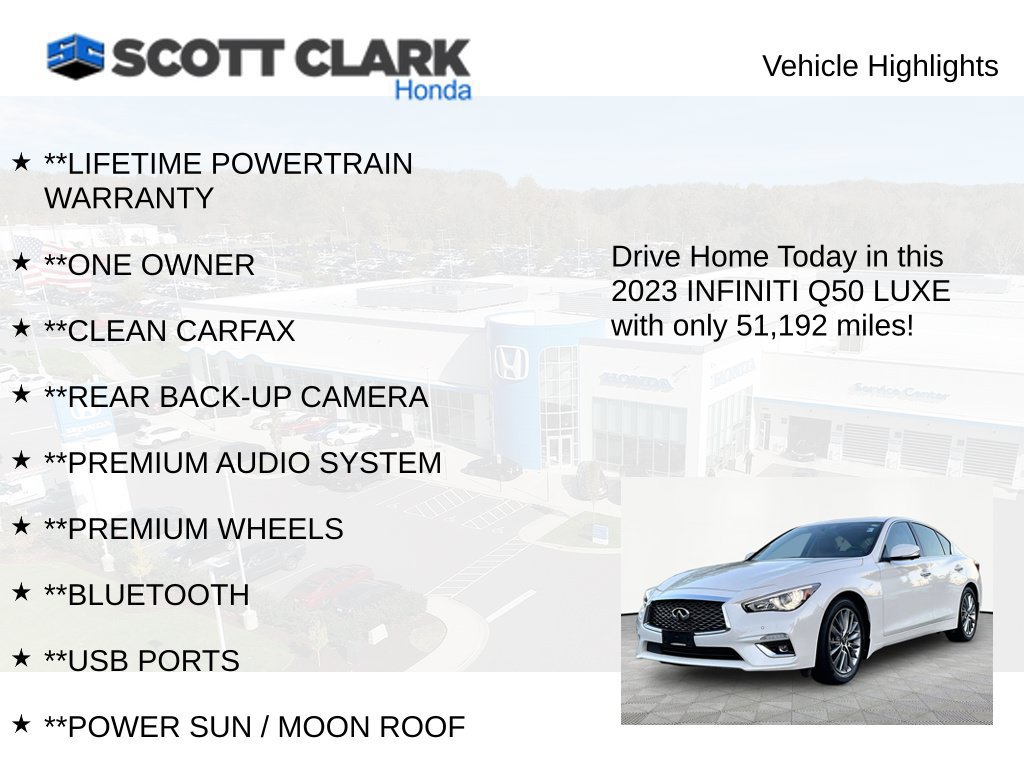Used 2023 INFINITI Q50 Luxe w/ Cargo Package AWD/4WD image 12