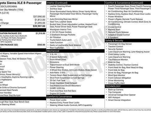 Used 2018 Toyota Sienna XLE w/ XLE Navigation Package FWD image 34