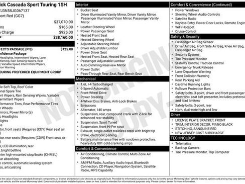 Used 2018 Buick Cascada Sport Touring w/ Dark Effects Package image 7