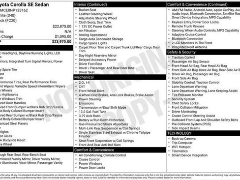 Certified 2022 Toyota Corolla SE FWD image 6