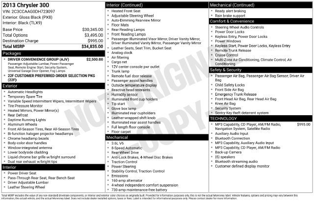 Used 2013 Chrysler 300 w/ Driver Convenience Group RWD image 2