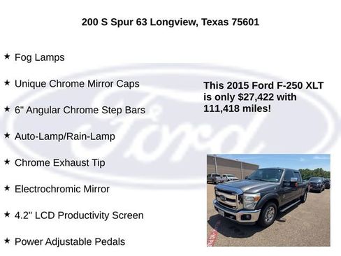 Used 2015 Ford F250 XLT w/ XLT Premium Package RWD image 18