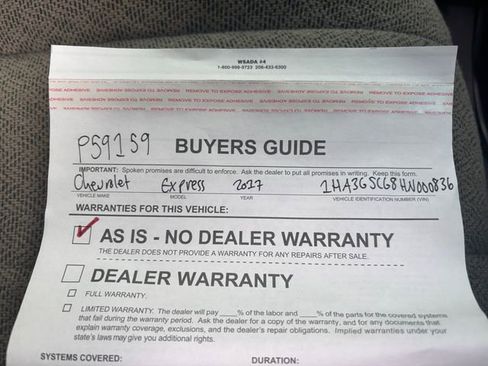 Used 2017 Chevrolet Express 3500 w/ Chrome Appearance Package image 31