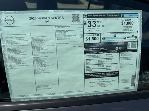 New 2026 Nissan Sentra SV FWD image 23