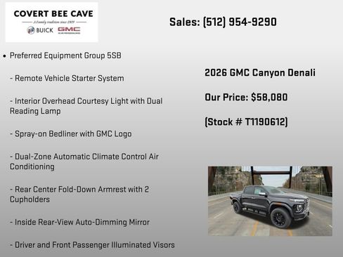 New 2026 GMC Canyon Denali w/ LPO, Denali Black Edition AWD/4WD image 12