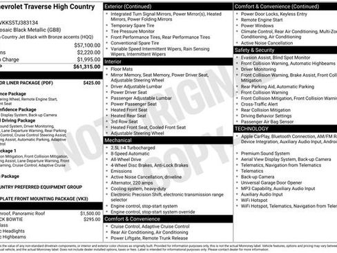 New 2026 Chevrolet Traverse High Country w/ LPO, Floor Liner Package AWD/4WD image 34