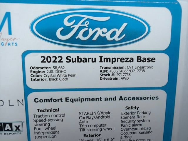 Used 2022 Subaru Impreza 2.0i AWD/4WD image 37