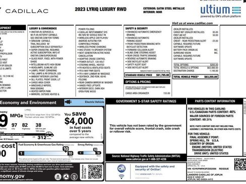 Used 2023 Cadillac Lyriq 2WD image 2