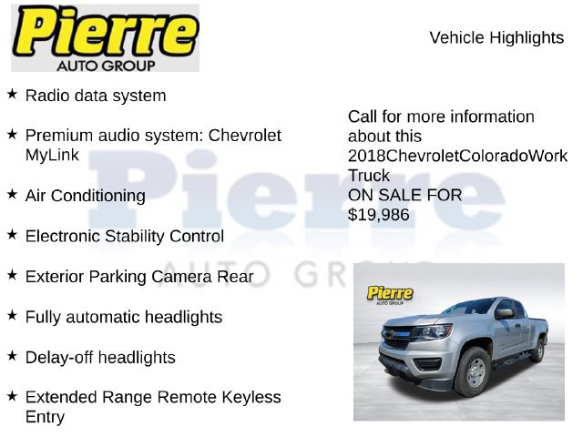 Used 2018 Chevrolet Colorado W/T w/ WT Convenience Package RWD image 14