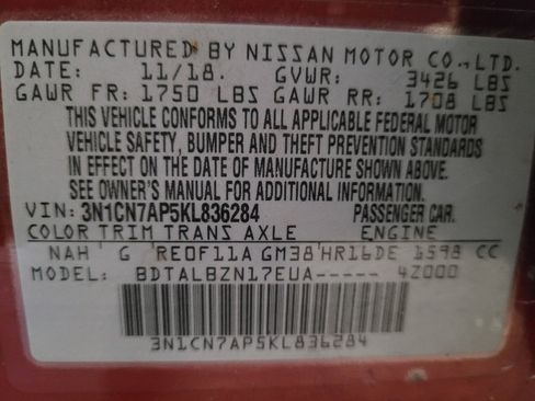 Used 2019 Nissan Versa SV FWD image 33
