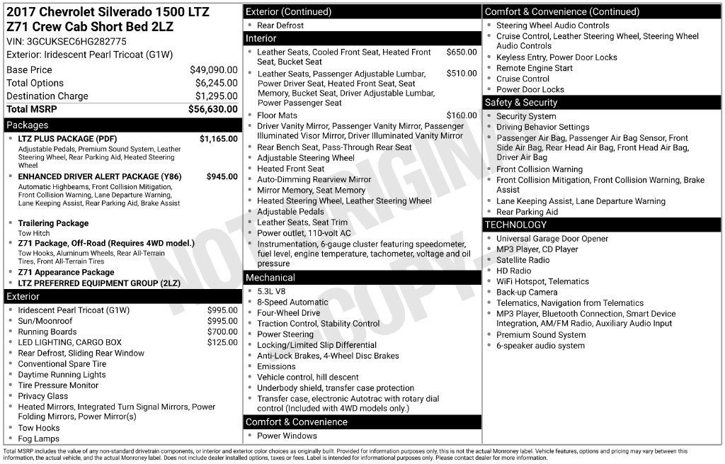 Certified 2017 Chevrolet Silverado 1500 LTZ Z71 w/ LTZ Plus Package AWD/4WD image 5