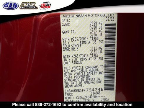 Used 2015 Nissan Frontier SV image 14