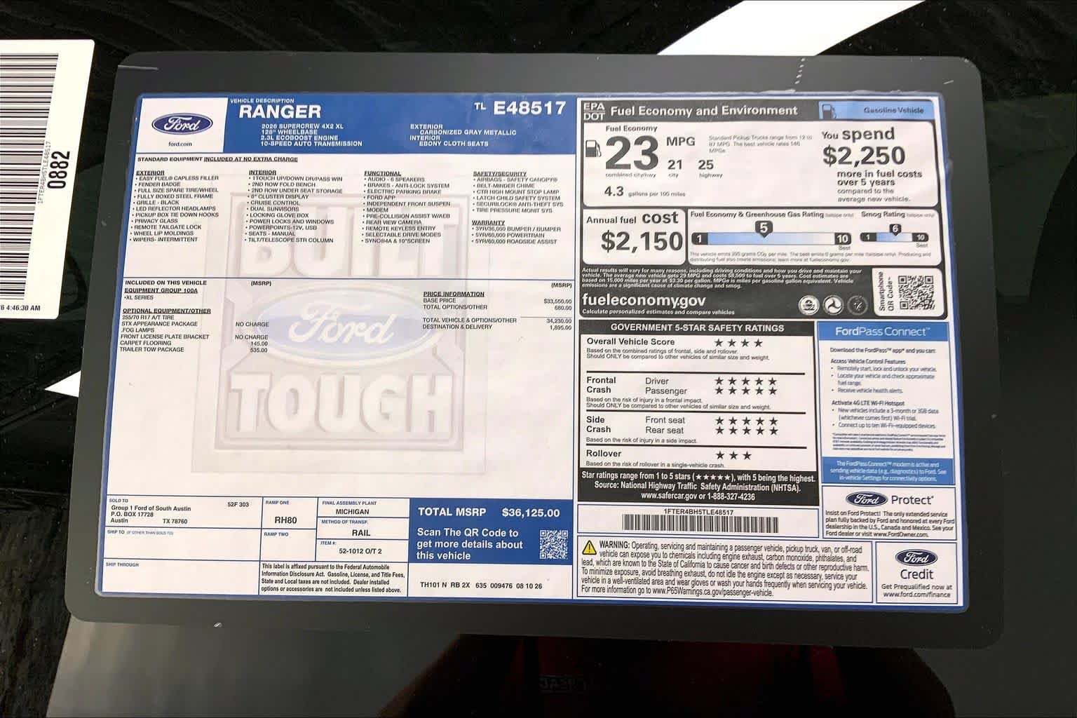 New 2026 Ford Ranger XL w/ Trailer Tow Package RWD image 21
