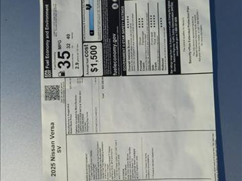 New 2025 Nissan Versa SV w/ Trunk Package image 19