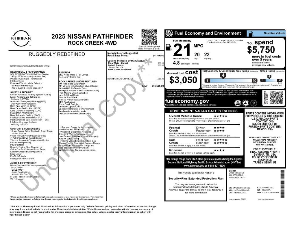 Certified 2025 Nissan Pathfinder Rock Creek AWD/4WD image 24