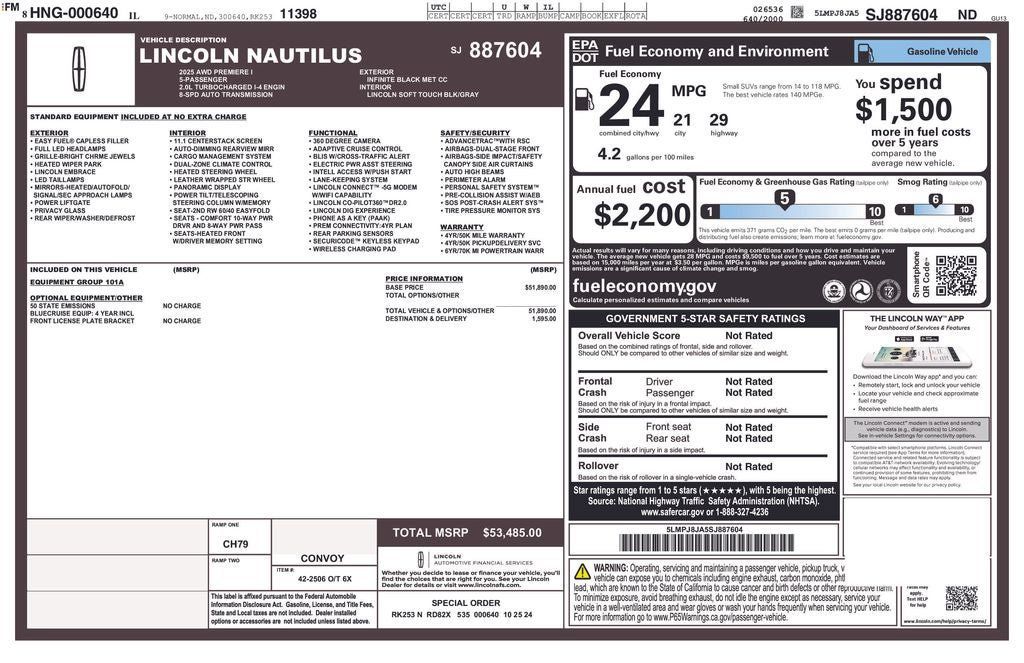 Used 2025 Lincoln Nautilus Premier AWD/4WD image 36