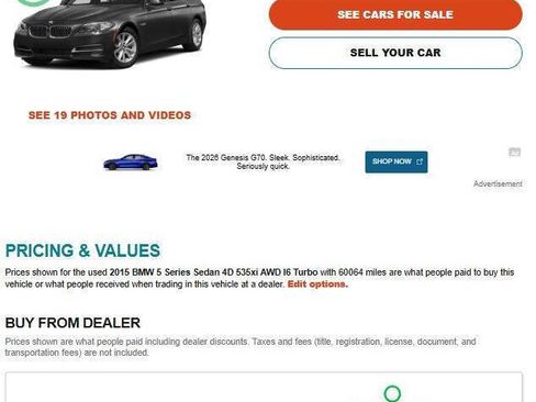 Used 2015 BMW 535i xDrive Sedan image 13