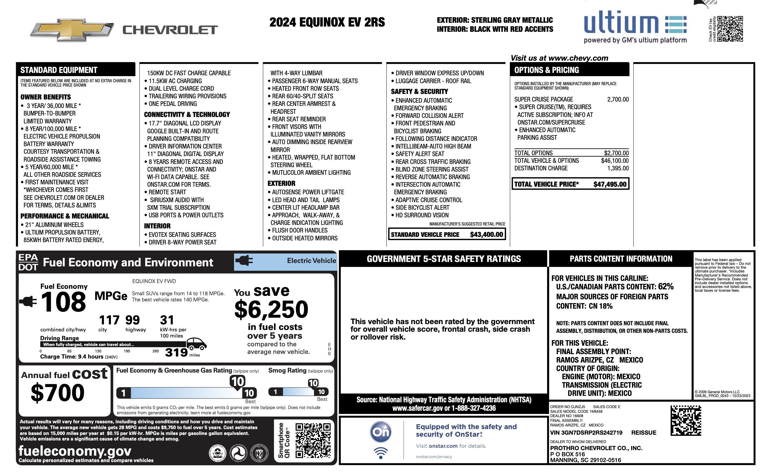 Used 2024 Chevrolet Equinox EV RS w/ Active Safety Package 3 FWD image 4