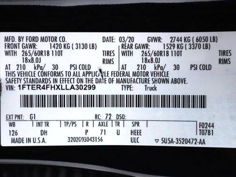 Used 2020 Ford Ranger Lariat w/ Technology Package image 51