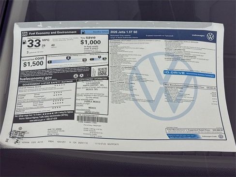 New 2026 Volkswagen Jetta SE image 18