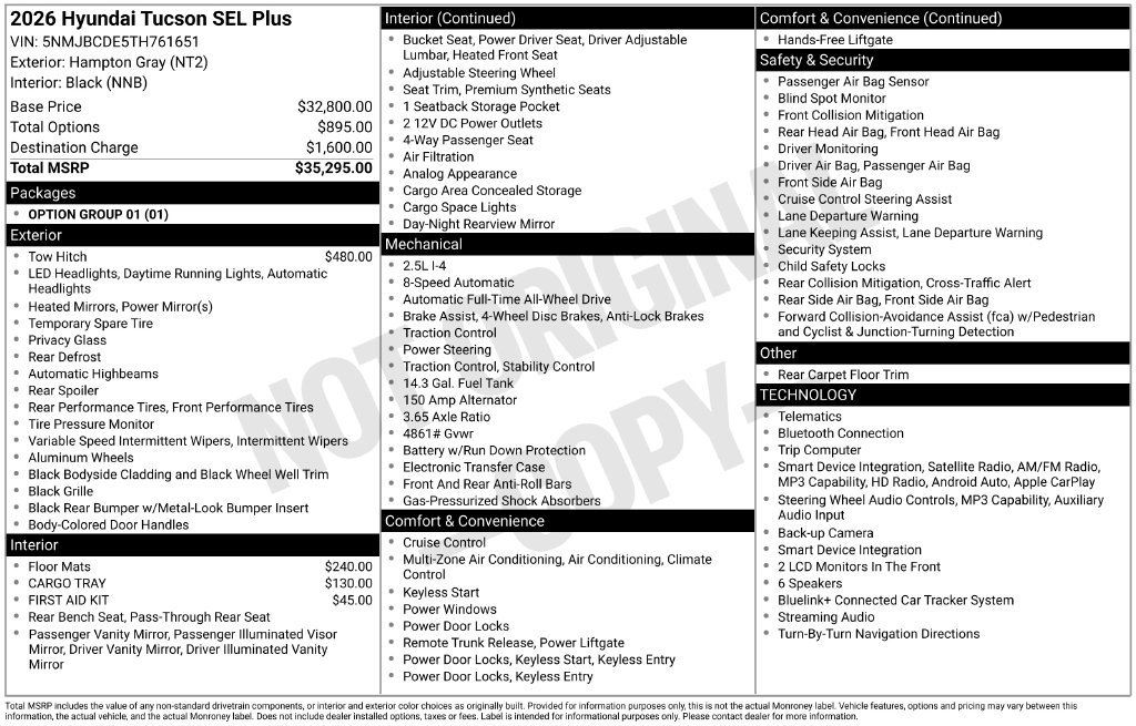 New 2026 Hyundai Tucson SEL Plus AWD/4WD image 16
