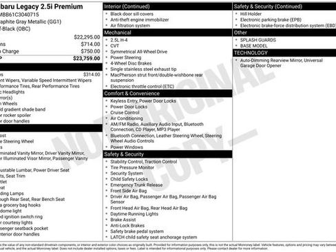 Used 2012 Subaru Legacy 2.5i Premium image 12