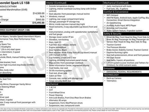 Used 2020 Chevrolet Spark LS image 15