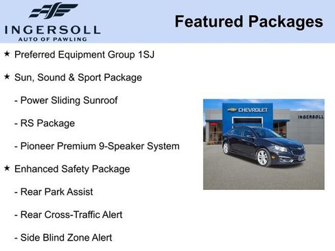 Used 2016 Chevrolet Cruze LTZ w/ Sun, Sound and Sport Package image 8