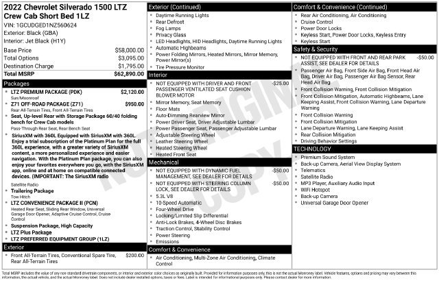 Used 2022 Chevrolet Silverado 1500 LTZ w/ LTZ Premium Package AWD/4WD image 37