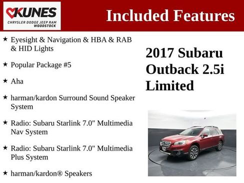 Used 2017 Subaru Outback 2.5i Limited image 3