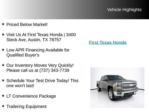 Used 2014 Chevrolet Silverado 1500 LT w/ Texas Edition, 1LT Trim RWD image 10